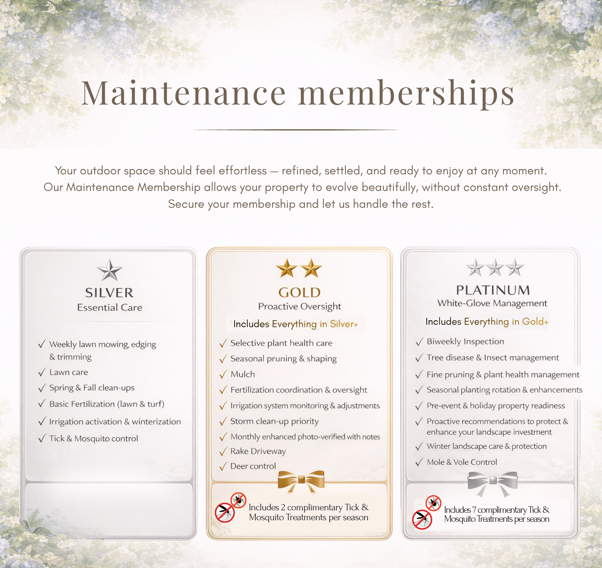 maintenance membership program creative design landscapes
