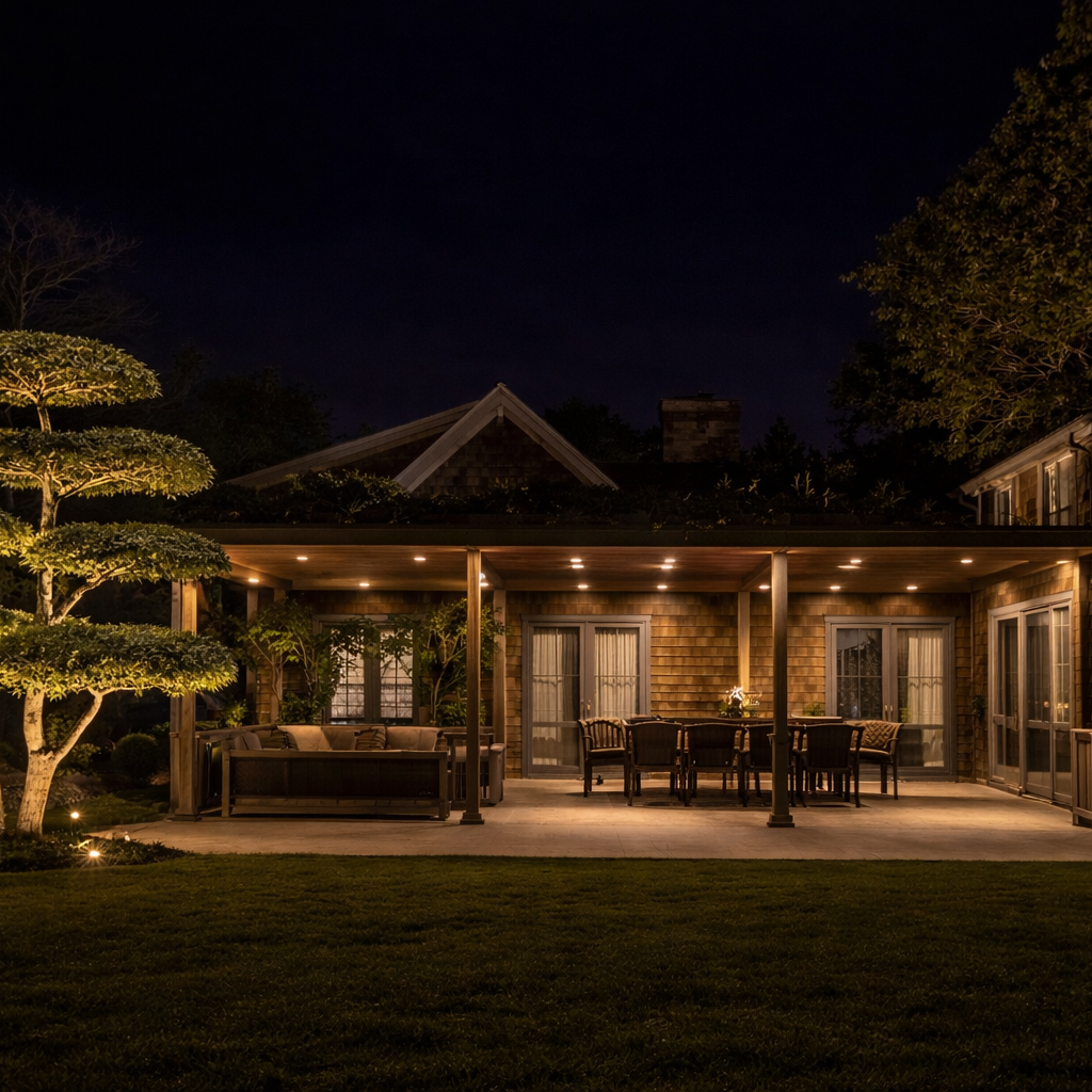 LANDSCAPE DETAILS, CREATIVE TOUCH, LANDSCAPE LIGHTING, SCREENING TREES IN THE HAMPTONS, SECURITY SERVICES, LIGHTING SERVICES, LANDSCAPE SERVICES. EASTHAMPTON, SOUTHAMPTON, WESTHAMPTON, SAG HARBOR
